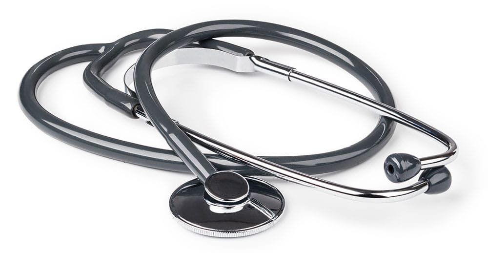 Stethoscope isolated on white background.